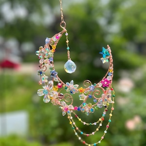 Crystal Flower Moon Suncatcher