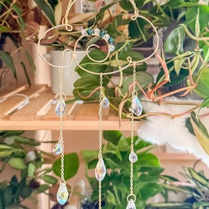 Crystal Raindrop Cloud Suncatcher: Custom Gemstone Window Ornament